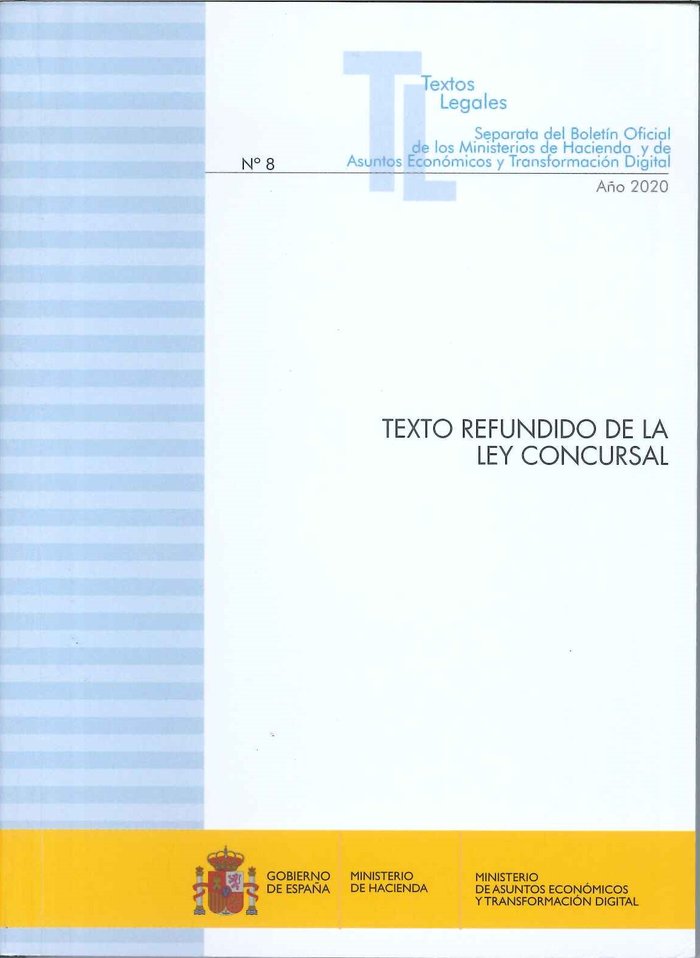 TEXTO REFUNDIDO DE LA LEY CONCURSAL, de CENTRO DE PUBLICACIONES | portada del libro