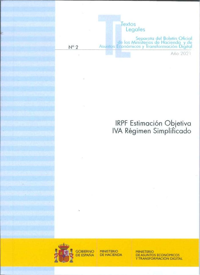 IRPF ESTIMACION OBJETIVA IVA REGIMEN SIMPLIFICADO 2021 | portada del libro