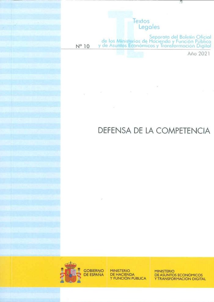 DEFENSA DE LA COMPETENCIA 2022, de TEXTOS LEGALES MINISTERIO DE HACIENDA | portada del libro