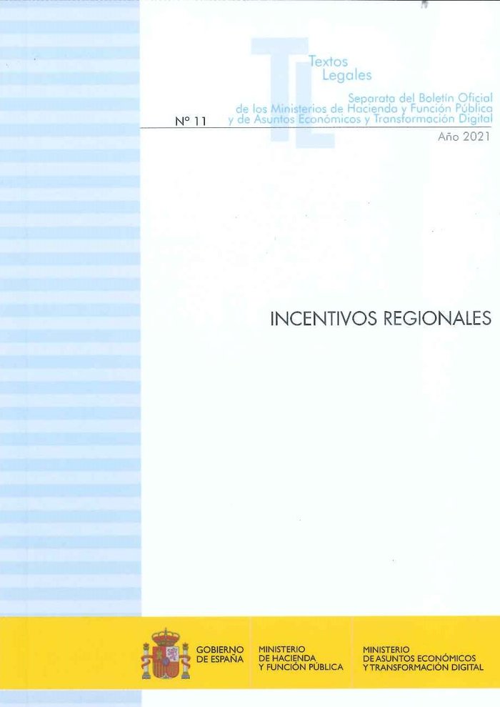 INCENTIVOS REGIONALES 2022, de Varios autores | portada del libro