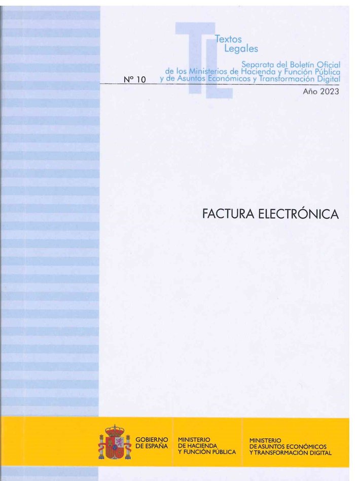 FACTURA ELECTRONICA 2023., de DEPARTAMENTO DE REDACCION MINISTERIO DE HACIENDA | portada del libro
