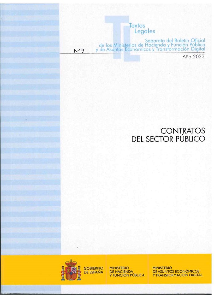 CONTRATOS DEL SECTOR PUBLICO 2023, de DEPARTAMENTO DE REDACCION MINISTERIO DE HACIENDA | portada del libro