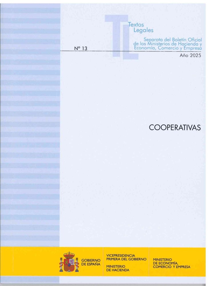 COOPERATIVAS 2025., de , TEXTOS LEGALES MINISTERIO DE HACIENDA | portada del libro
