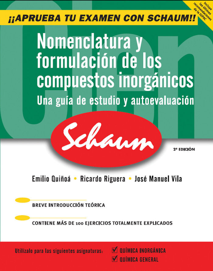Nomenclatura y formulaci}n de los compuestos inorg@nicos, de Quiñoá,Emilio | portada del libro