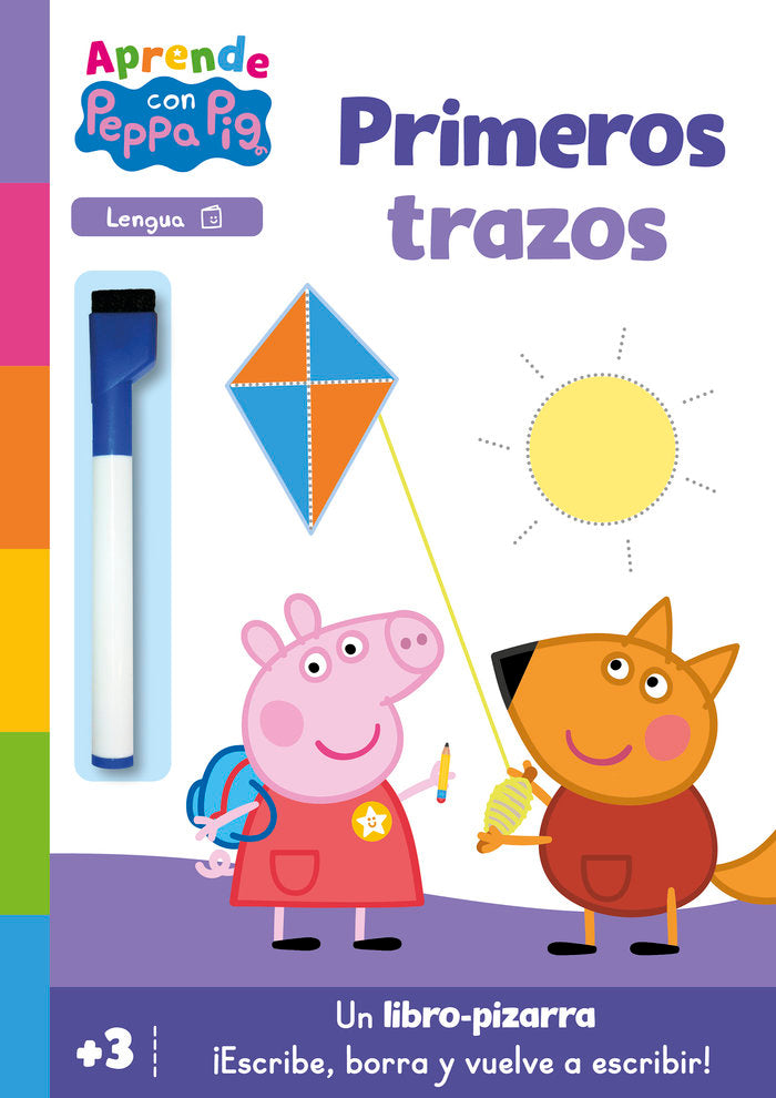 Aprendo con Peppa Pig. Primeros trazos (Libro-pizarra) (Peppa Pig. Primeros aprendizajes), de HASBRO | portada del libro