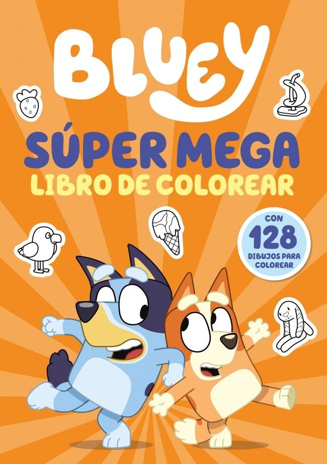 Súper mega libro de colorear (Bluey. Actividades), de BLUEY | portada del libro