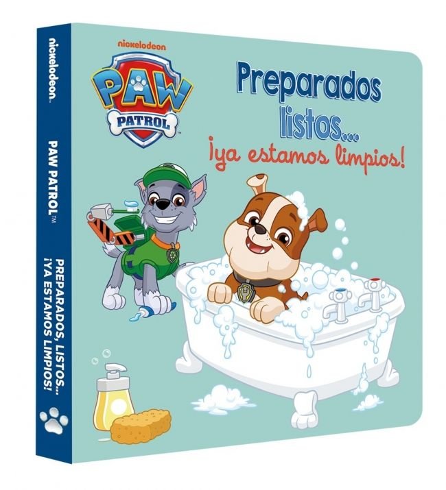 Preparados, listos... ¡ya estamos limpios! (Paw Patrol | Patrulla Canina. Libro de cartón), de NICKELODEON | portada del libr