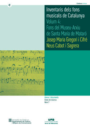 Inventaris dels fons musicals de Catalunya, de Josep Maria Gregori i CifrÄ | portada del libro