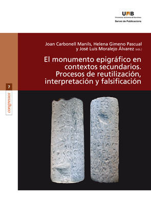 El monumento epigrçfico en contextos secundarios, de Carbonell Manils | portada del libro