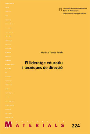 El lideratge educatiu i tÄcniques de direcciù, de Tomês i Folch, Marina | portada del libro