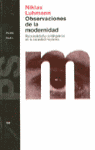Observaciones de la modernidad, de Luhmann | portada del libro