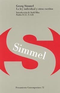 La ley individual y otros escritos, de Simmel | portada del libro