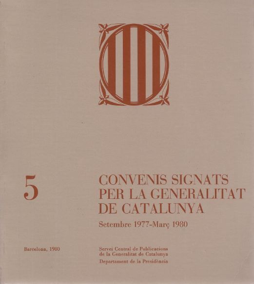 Convenis signats per la Generalitat de Catalunya: setembre 1977 - març 1980, de AA.VV. | portada del libro