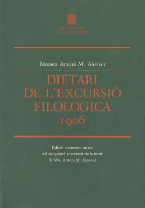 Dietari de l'excursió filològica 1906. Edició commemorativa del cinquantè aniversari de la mort de M, de AA.VV. | portada del