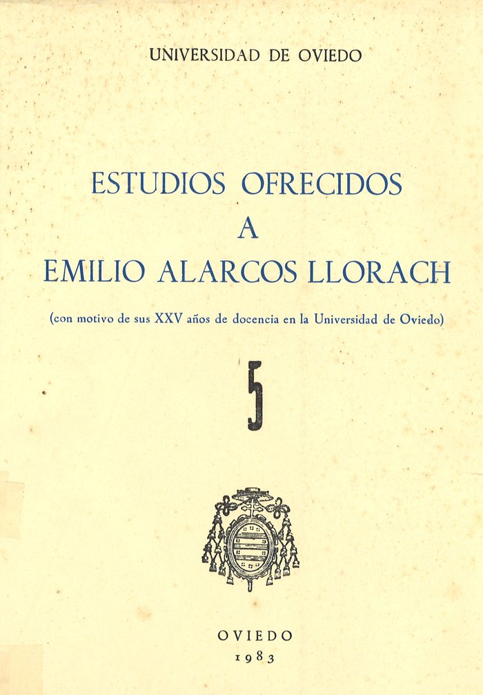 Estudios ofrecidos a Emilio Alarcos Llorach Tomo V, de García Arias, José Luis | portada del libro