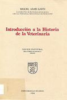 INTRODUCCION A LA HISTORIA DE LA VETERINARIA., de ABAD GAVIN, MIGUEL | portada del libro