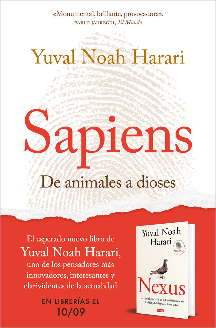 SAPIENS DE ANIMALES A DIOSES, de YUVAL NOAH HARARI | portada del libro