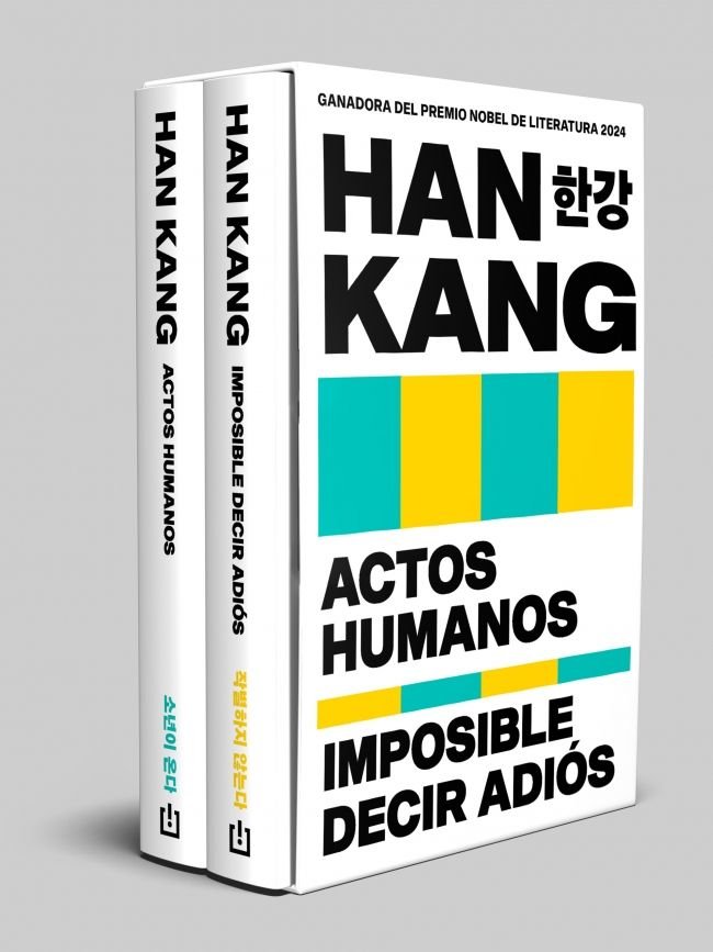 ESTUCHE HAN KANG CONTIENE IMPOSIBLE DECIR ADIOS ACTOS HUMANO, de HAN KANG | portada del libro