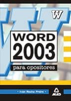 Word 2003 para oposiciones, de Ivan Rocha Freire | portada del libro