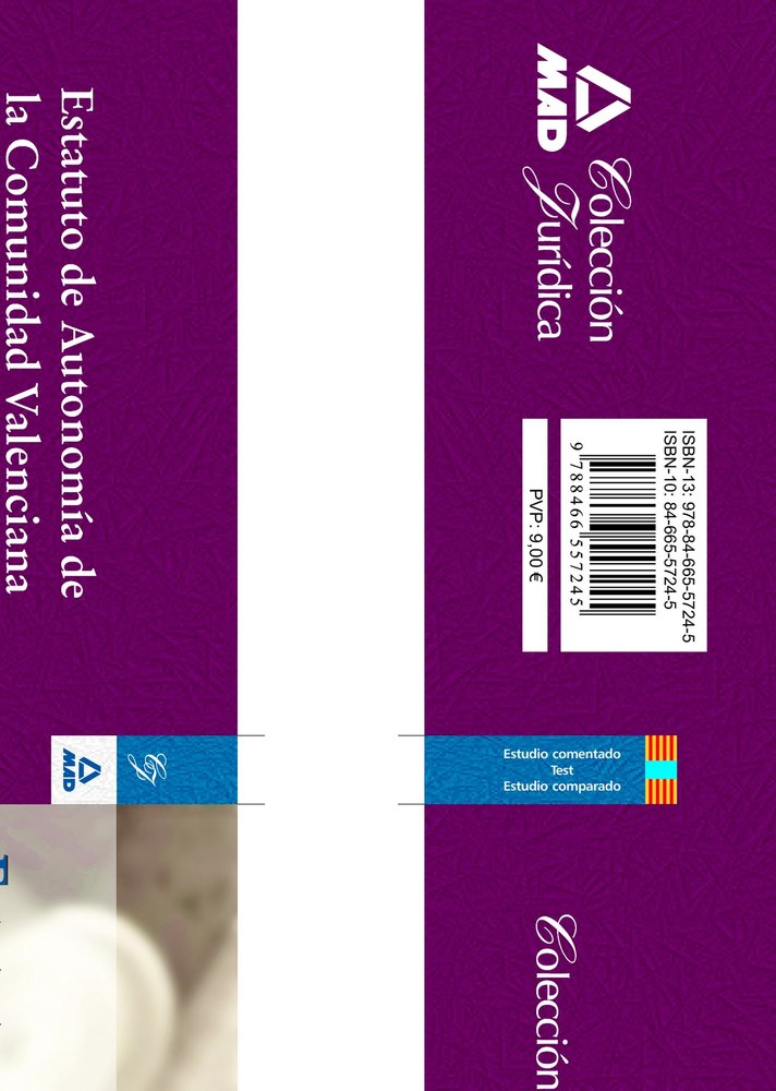 NUEVO ESTATUTO DE AUTONOMIA DE VALENCIA. TEMARIO Y TEST, de VV.AA. | portada del libro
