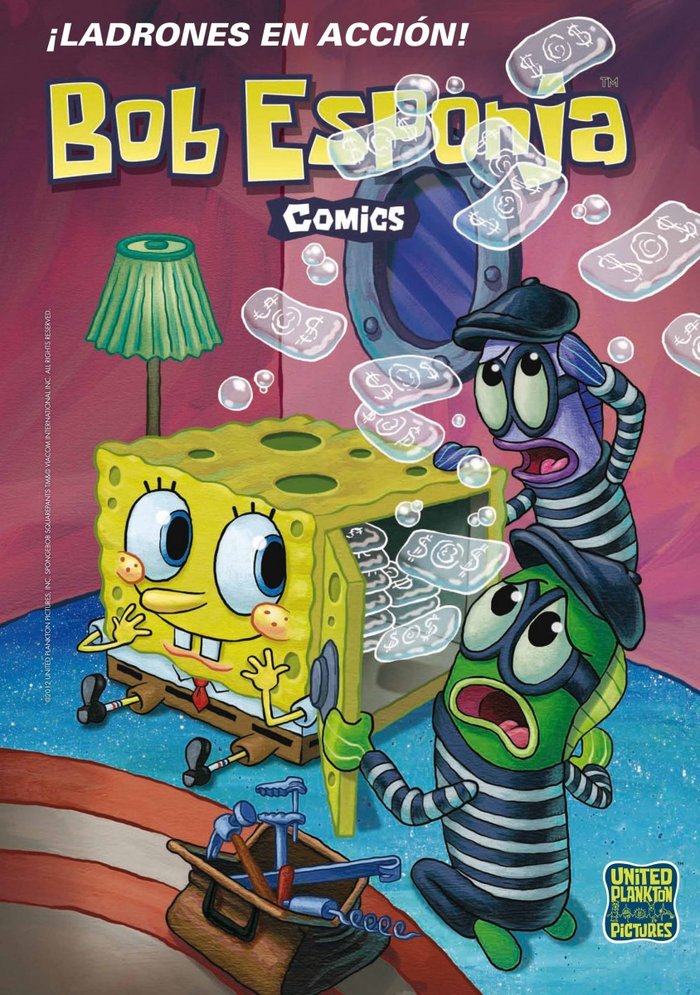 Ladrones en acción (Bob Esponja. Cómics 10), de United Plankton Pictures Inc. | portada del libro