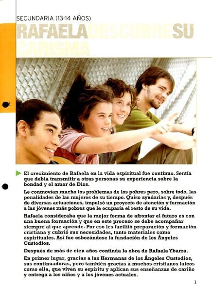 RAFAELA DESCUBRE SU CARISMA 2 ESO ANGELES CUSTODIOS, de EQUIPO DE AUTORES DE LOS ANGELES CUSTODI | portada del libro