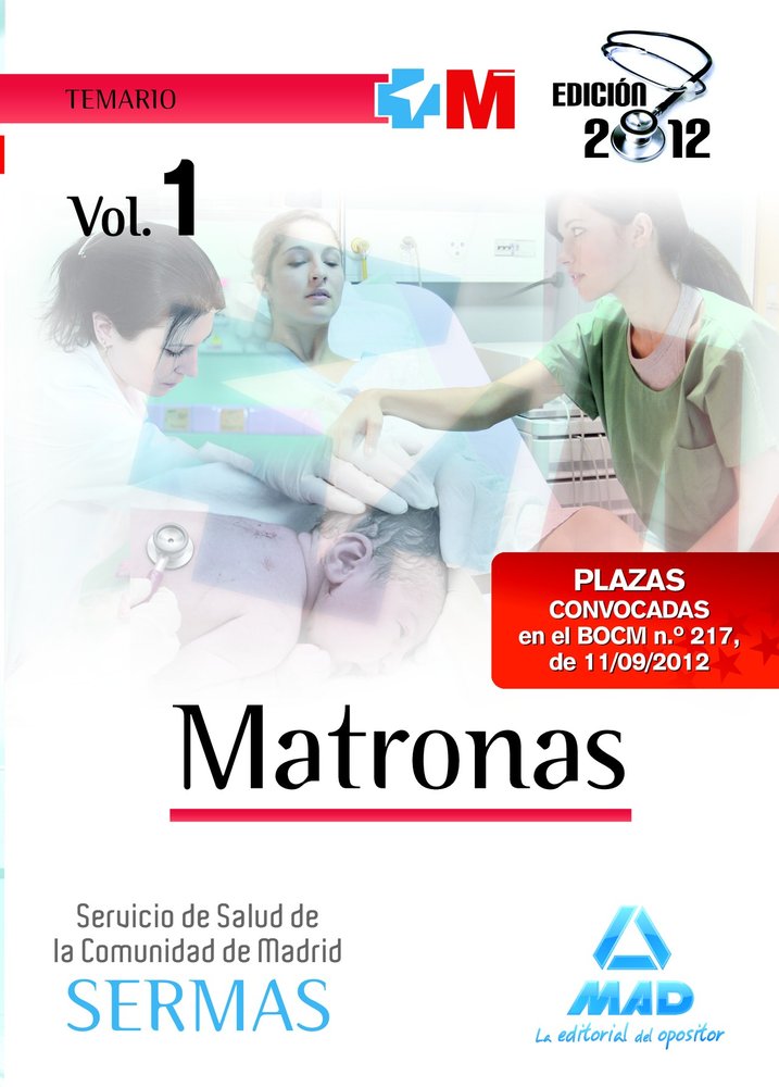 Matronas, Servicio de Salud de la Comunidad de Madrid. Temario | portada del libro
