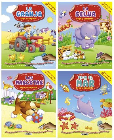 Pega y completa (4 títulos), de Susaeta | portada del libro