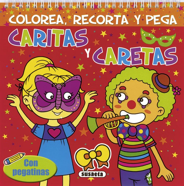 Caritas y caretas. Colorea recorta y pega | portada del libro