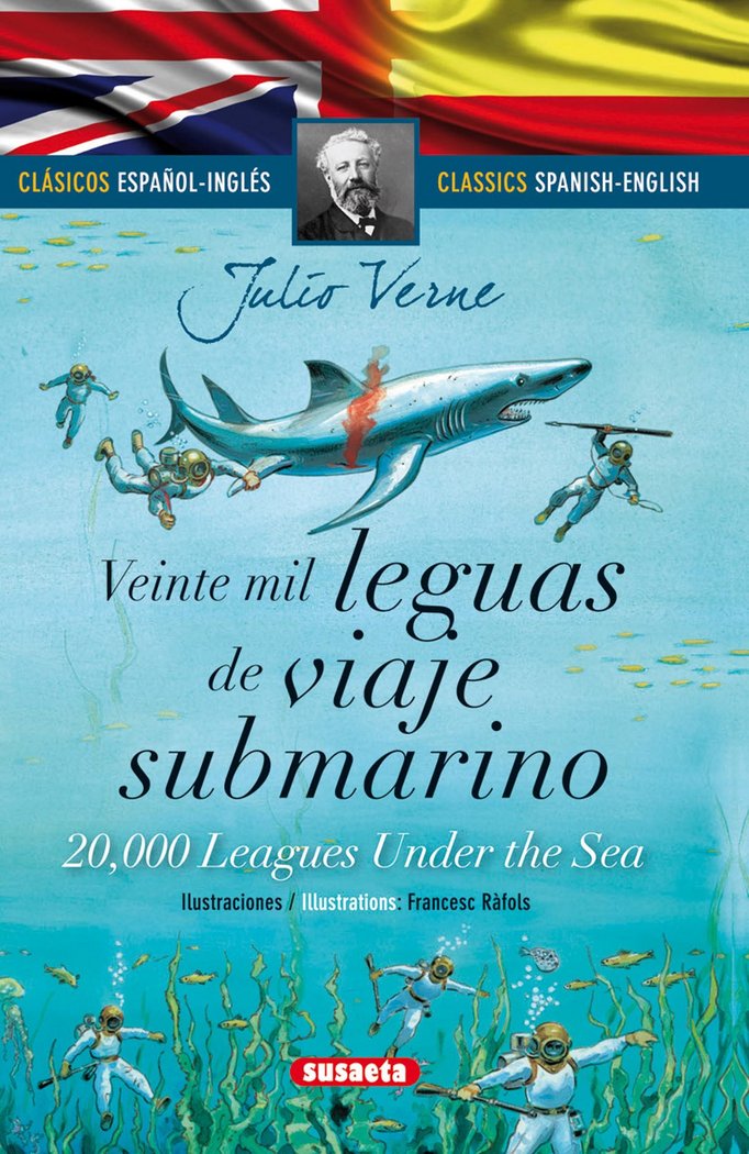 Veinte mil leguas de viaje submarino (español/inglés), de Verne | portada del libro