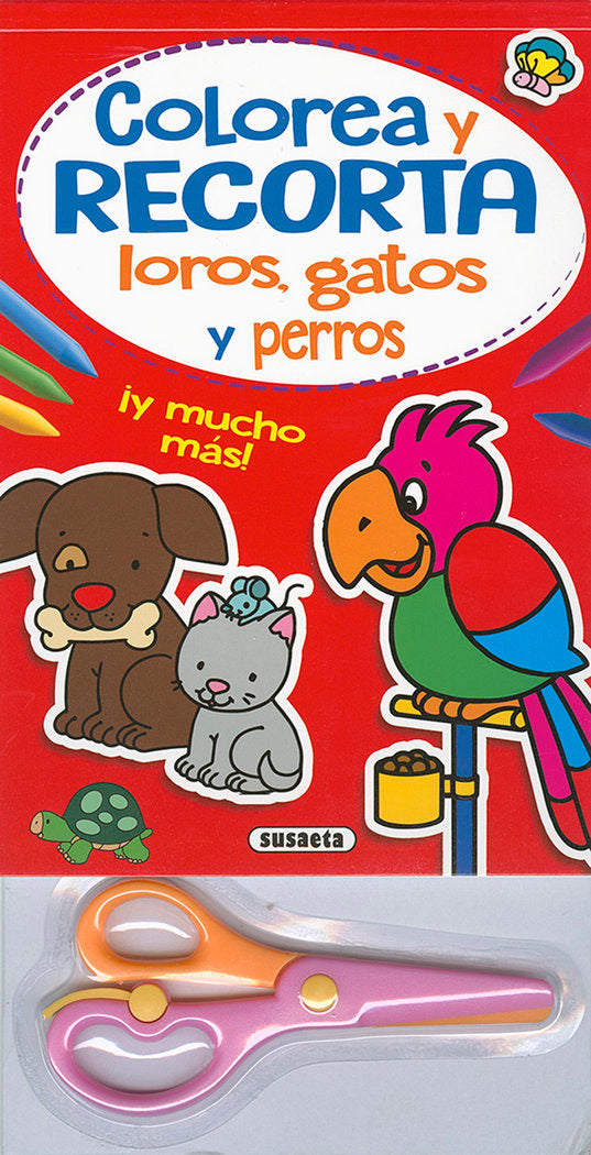 Colorea y recorta - Loros, gatos y perros, de Rigol-Yang | portada del libro