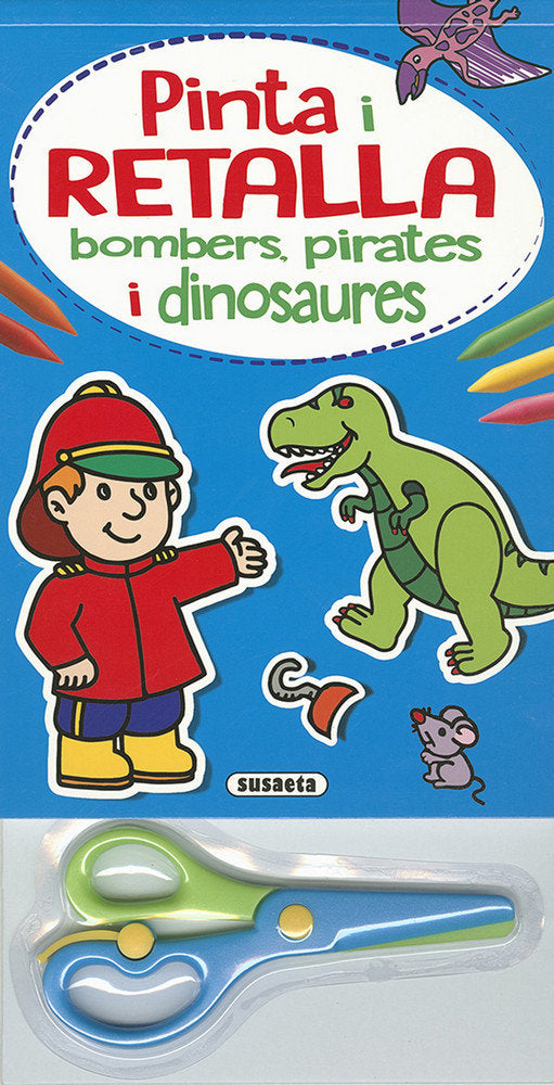 Bloc pinta i retalla bombers, pirates i dinosaures, de Rigol-Yang | portada del libro