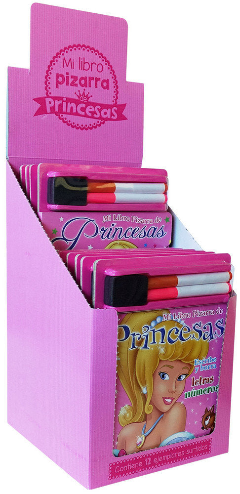 Mi libro pizarra de princesas estuche con 12 ejemplares, de Susaeta | portada del libro