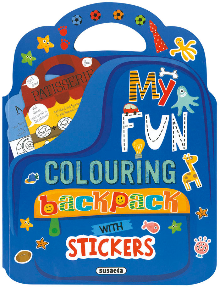MY FUN COLOURING BACKPACK WITH STICKERS, de SUSAETA, EQUIPO | portada del libro
