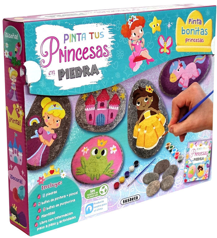 PINTA TUS PRINCESAS EN PIEDRA, de VVAA | portada del libro