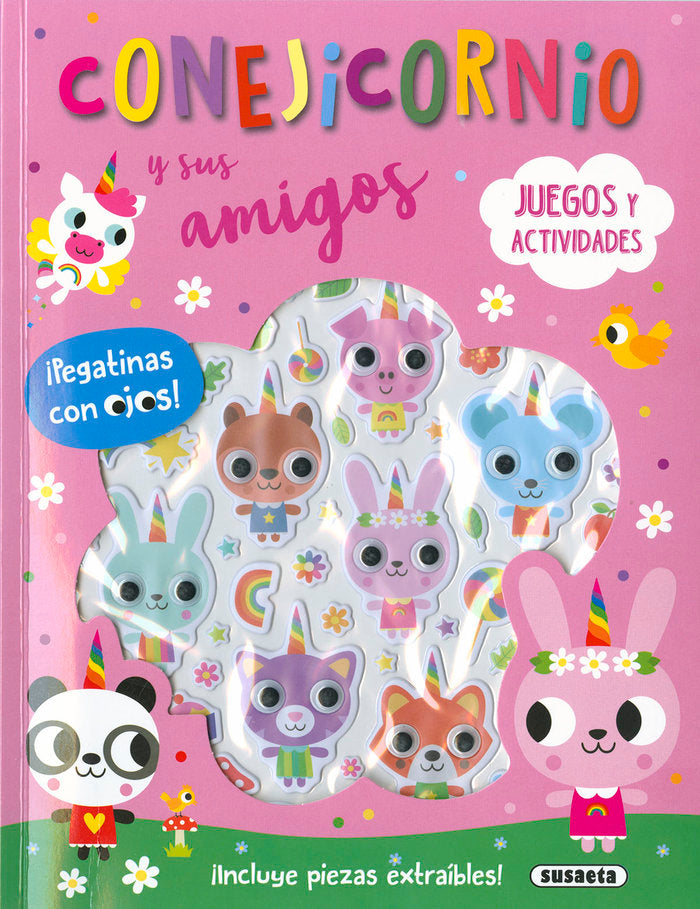 CONEJICORNIO - PEGATINAS CON OJOS, de EDICIONES, SUSAETA | portada del libro