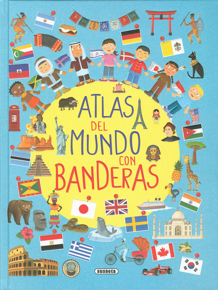 ATLAS DEL MUNDO CON BANDERAS, de ACETI, LAURA | portada del libro