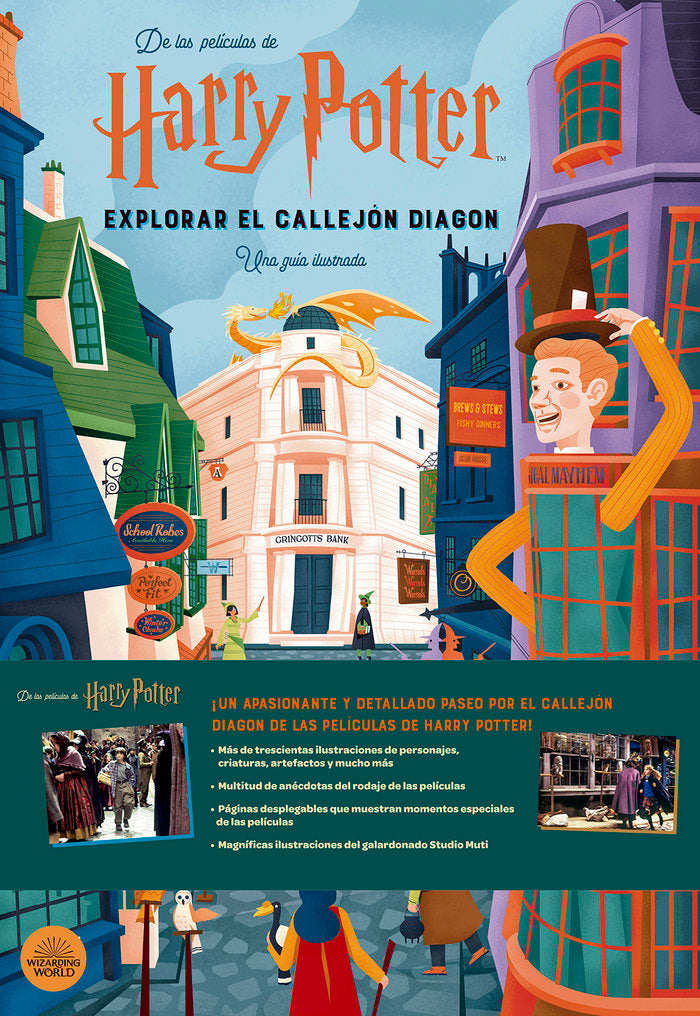 HARRY POTTER: EXPLORAR EL CALLEJON DIAGON. UNA GUIA ILUSTRADA, de JODY REVENSON#STUDIO MUTI | portada del libro