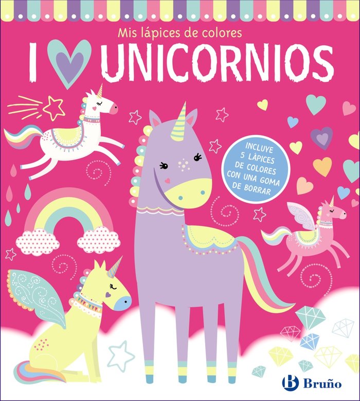 MIS LAPICES DE COLORES I LOVE UNICORNIOS, de AA.VV. | portada del libro