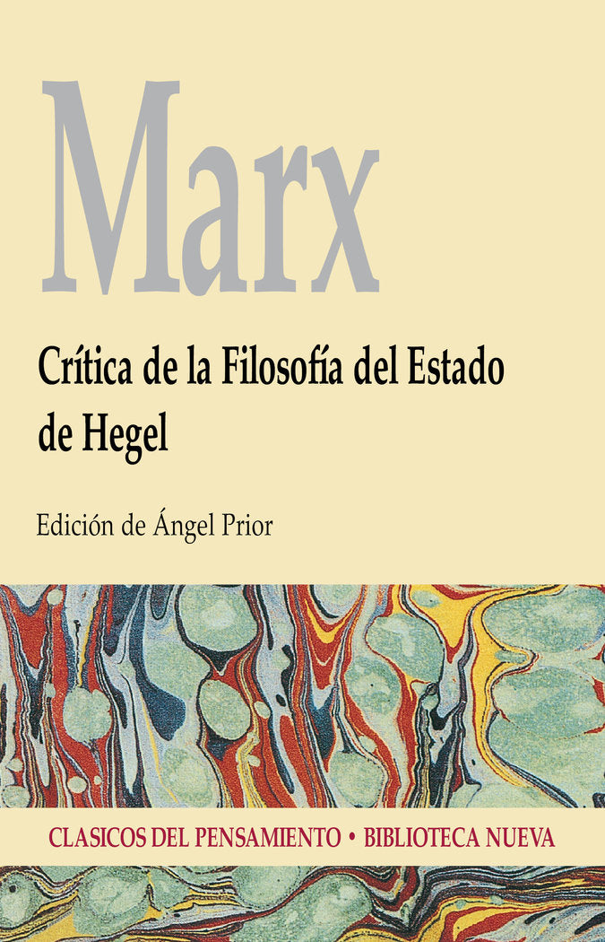 Crítica de la Filosofía del Estado de Hegel, de Karl Marx | portada del libro