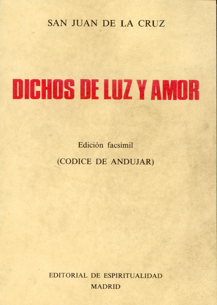 Dichos de luz y amor, de San Juan de la Cruz | portada del libro