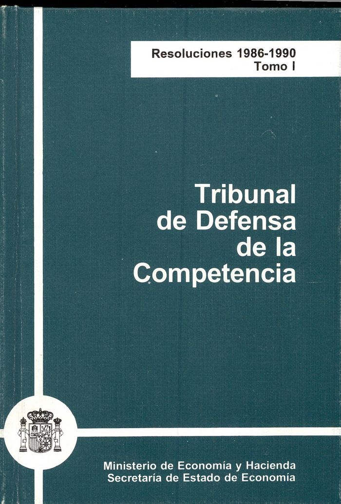 Tribunal de Defensa de la Competencia- Resoluciones 1986-1990 | portada del libro
