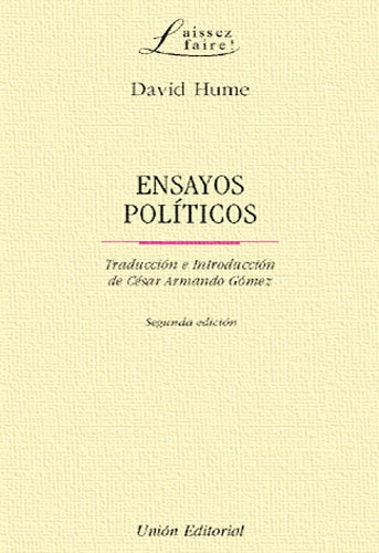 ENSAYOS POLÍTICOS, de Hume, David | portada del libro