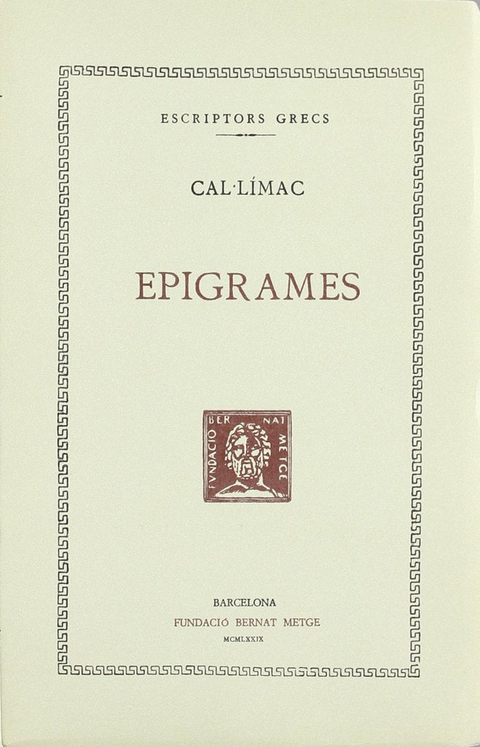 Epigrames, de Cal·límac | portada del libro
