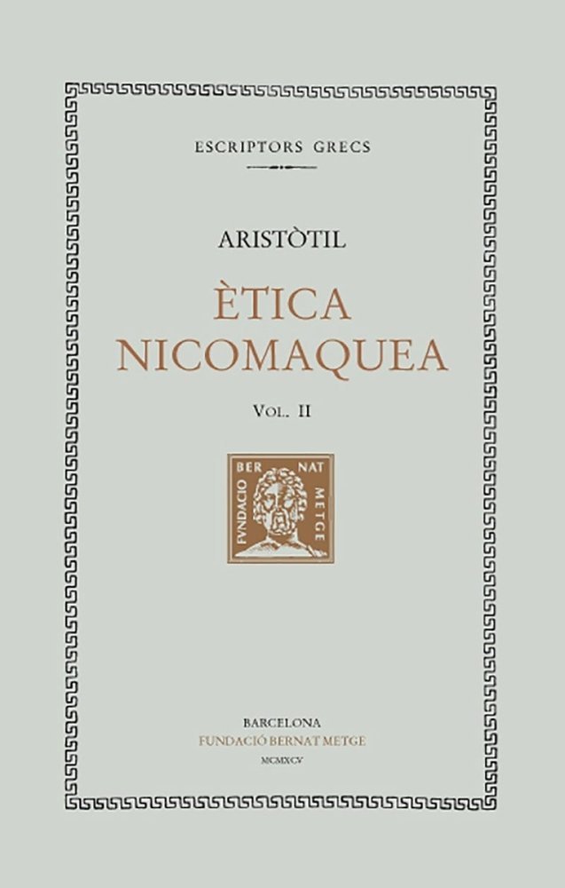 Ètica nicomaquea, vol. II i últim, de Aristòtil | portada del libro