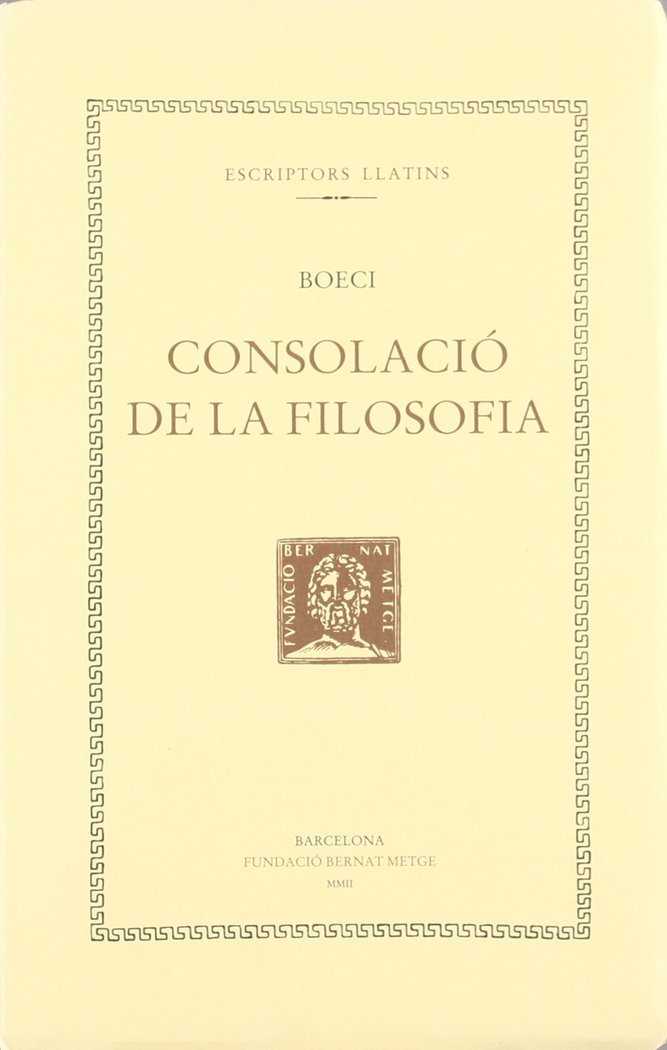 Consolació de la filosofia, de Boeci | portada del libro