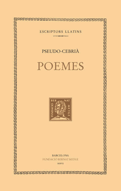 Poemes, de Pseudo-Cebrià | portada del libro