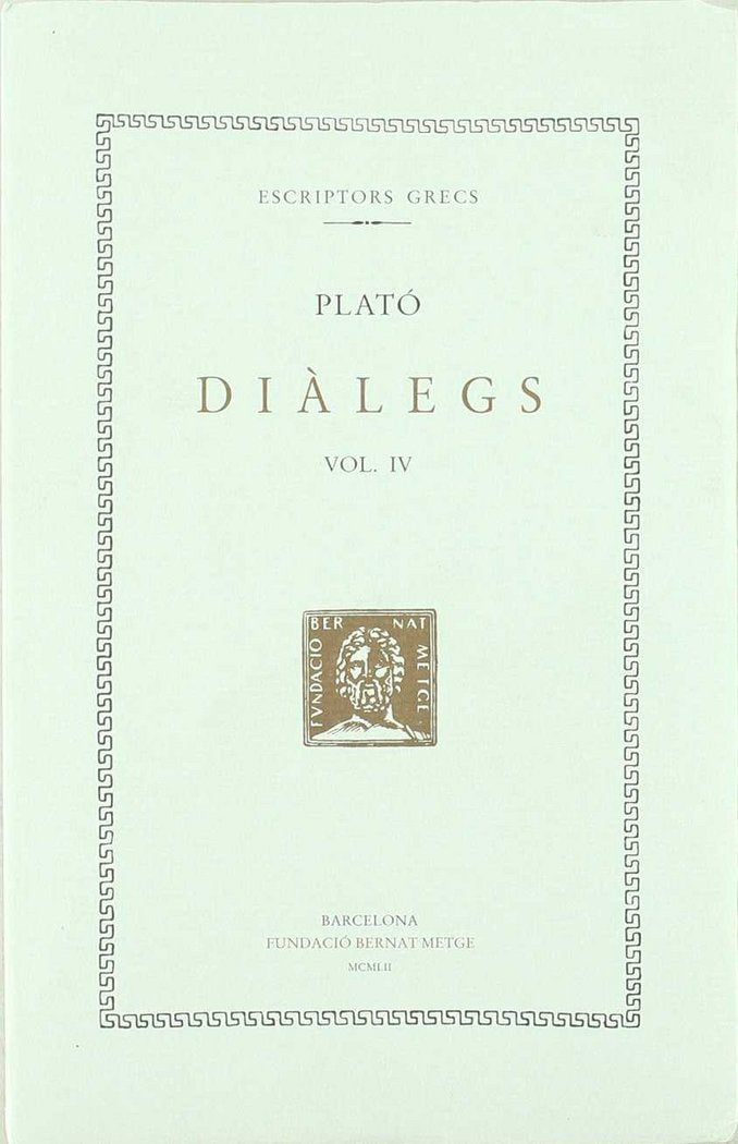 Diàlegs, vol. IV: Cràtil. Menexen, de Plató | portada del libro