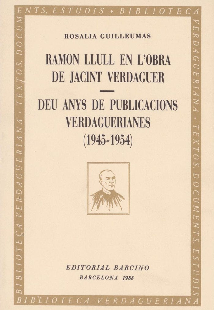 Ramon Llull en l'obra de Jacint Verdaguer, de Guilleumas | portada del libro