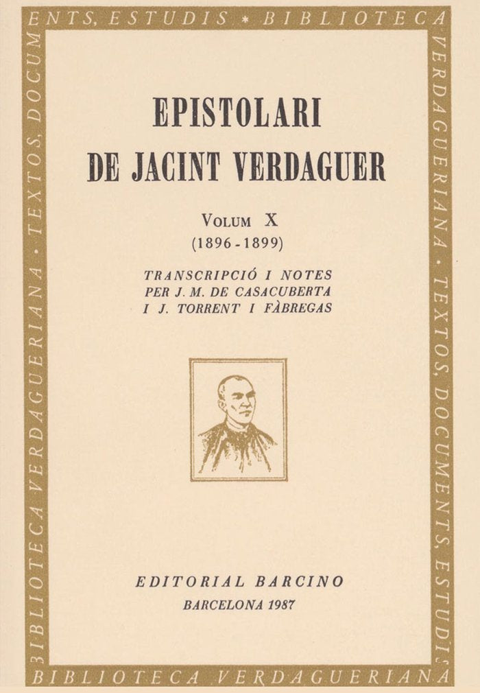 EPISTOLARI DE JACINT VERDAGUER | portada del libro